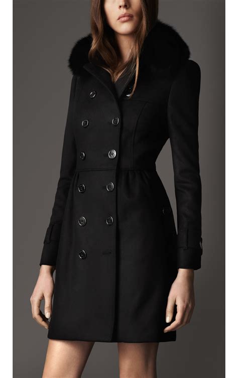 burberry long fur collar trench coat|Burberry extra long trench coat.